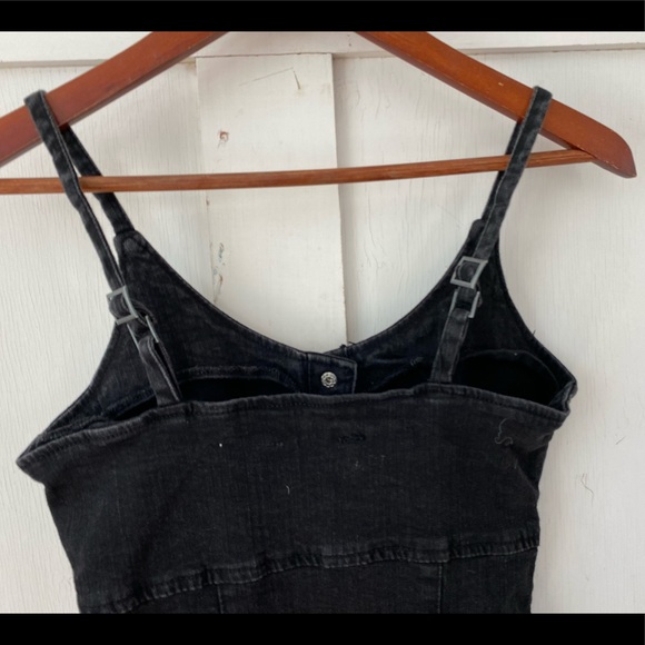 4/$20 Highway Jeans black denim button mini szS - Picture 4 of 4